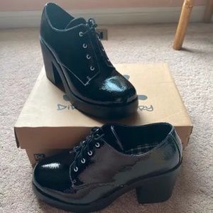 NEW Dirty Laundry Black Gatsby Oxford Heels